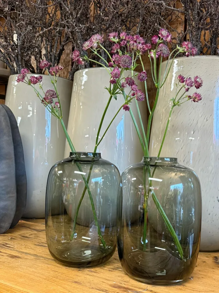 Bauchige Vase Rauchschwarz