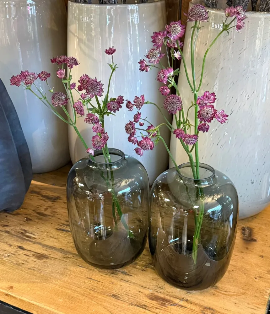 Bauchige Vase Rauchschwarz