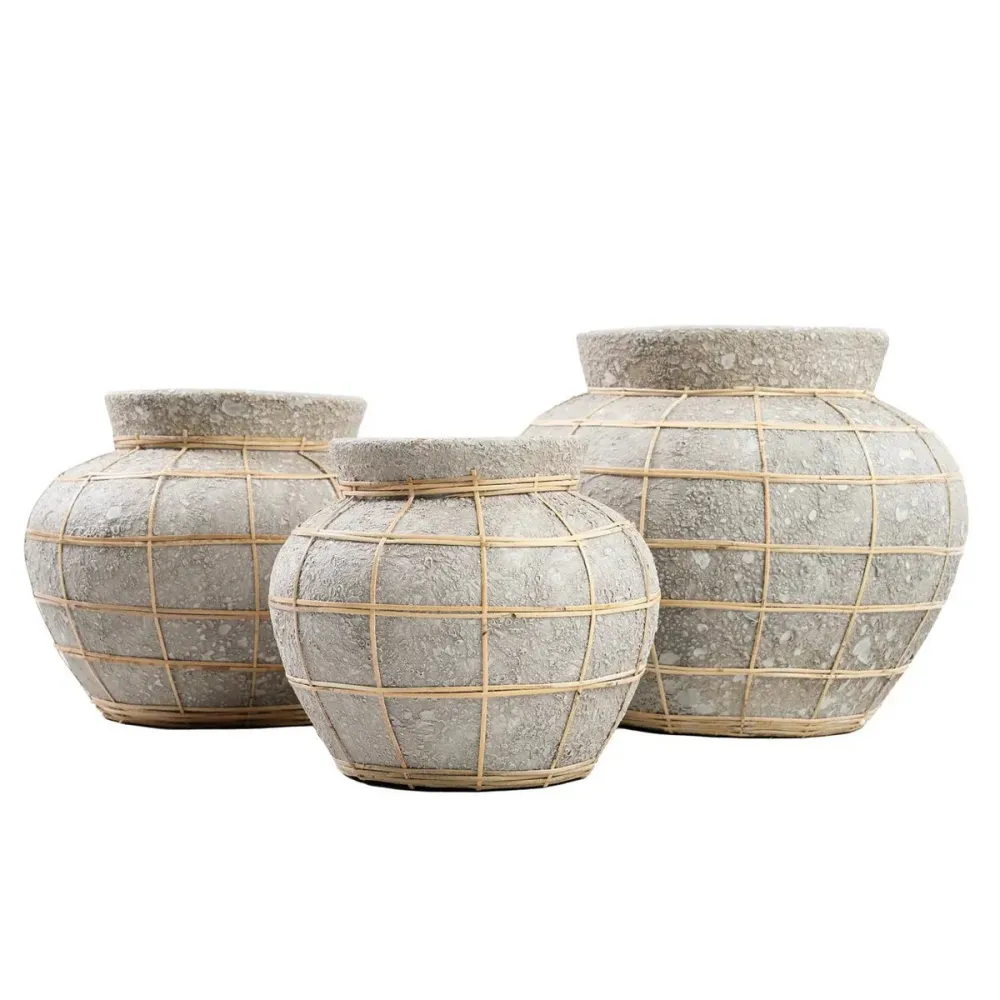 Bazar Bizar - Vase 'Belly' (Beton Natur, L)