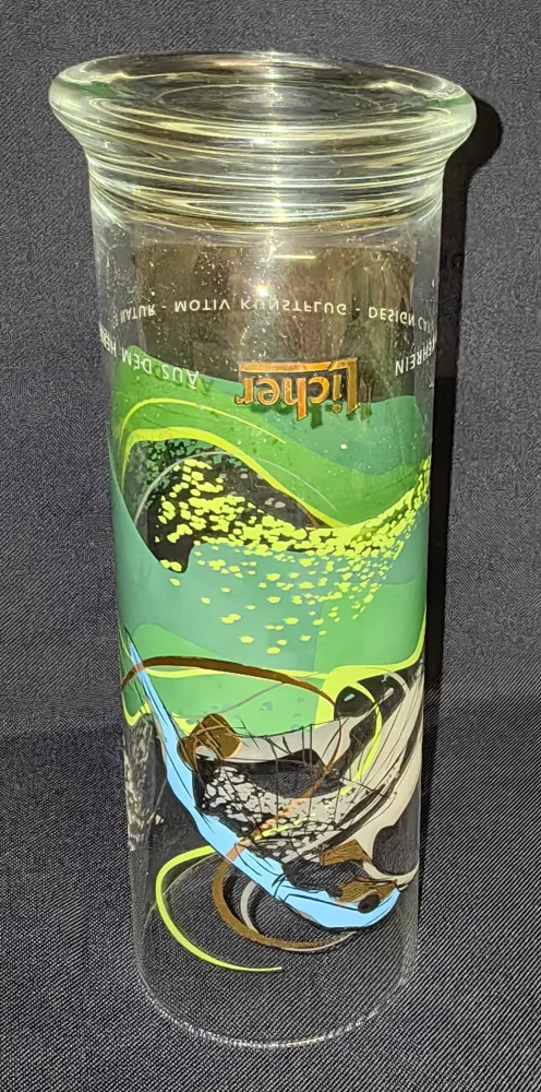 BIER~ GETRÄNKE~ SAMMELGLAS "Kunstflug" - Hartglas, Natur Fauna Flora Eisvogel Motiv Dekor, Carsten Kehrein Designer (nBC)
