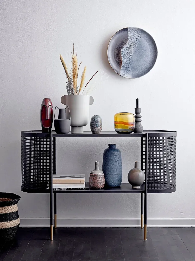 Bloomingville Daviid Vase, Braun, Steingut