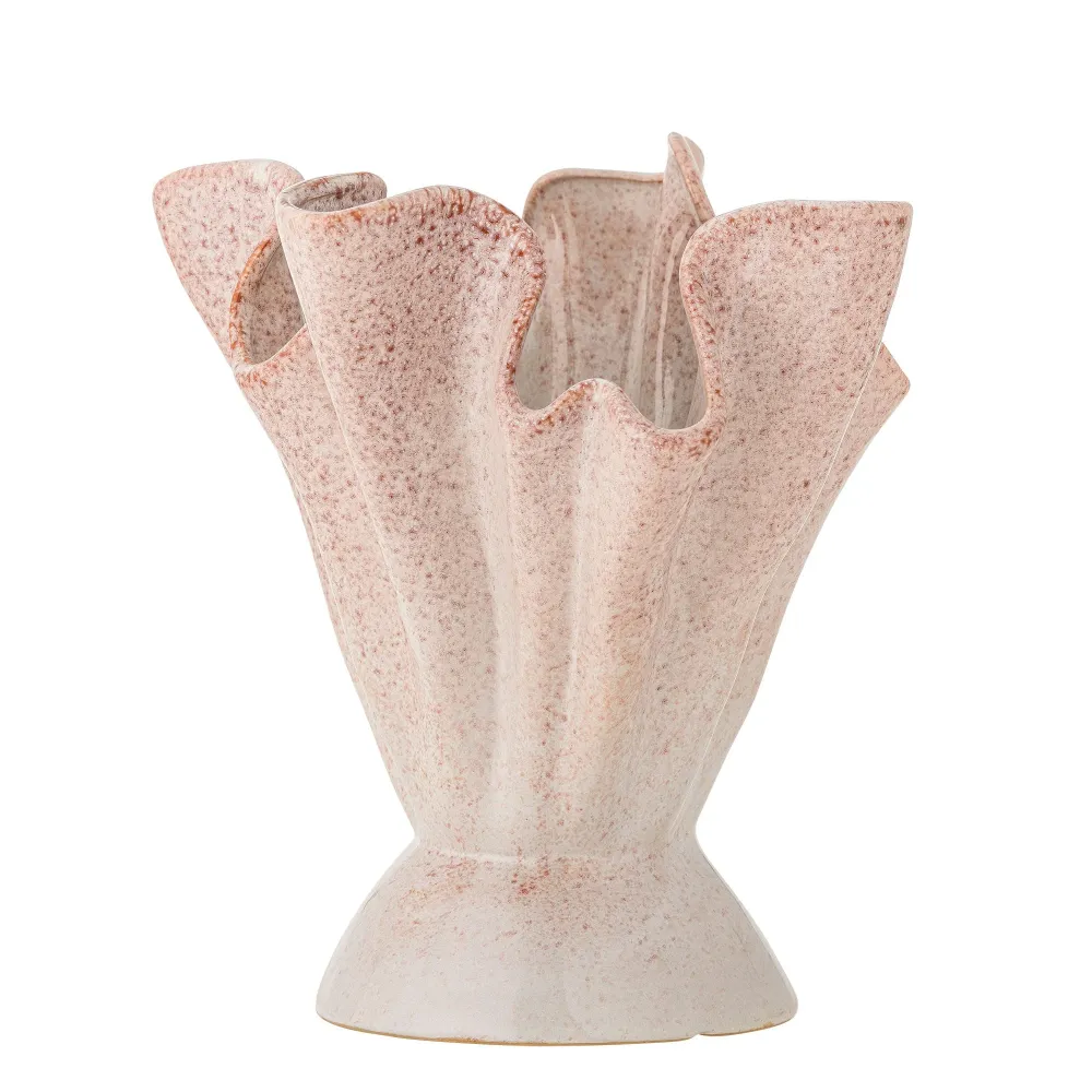 Bloomingville Plier Vase, Rose, Steingut