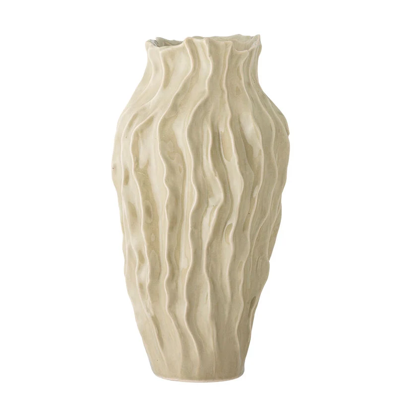 Bloomingville Valeria Vase, Natur, Steinzeug