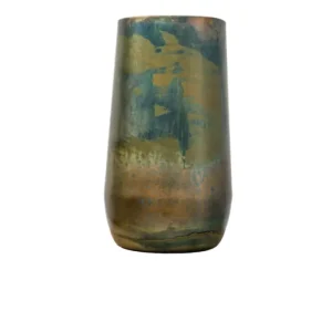 Dekorative Vase „Elisa Vintage Green“ aus patiniertem Metall – Ø 29 × H 50 cm