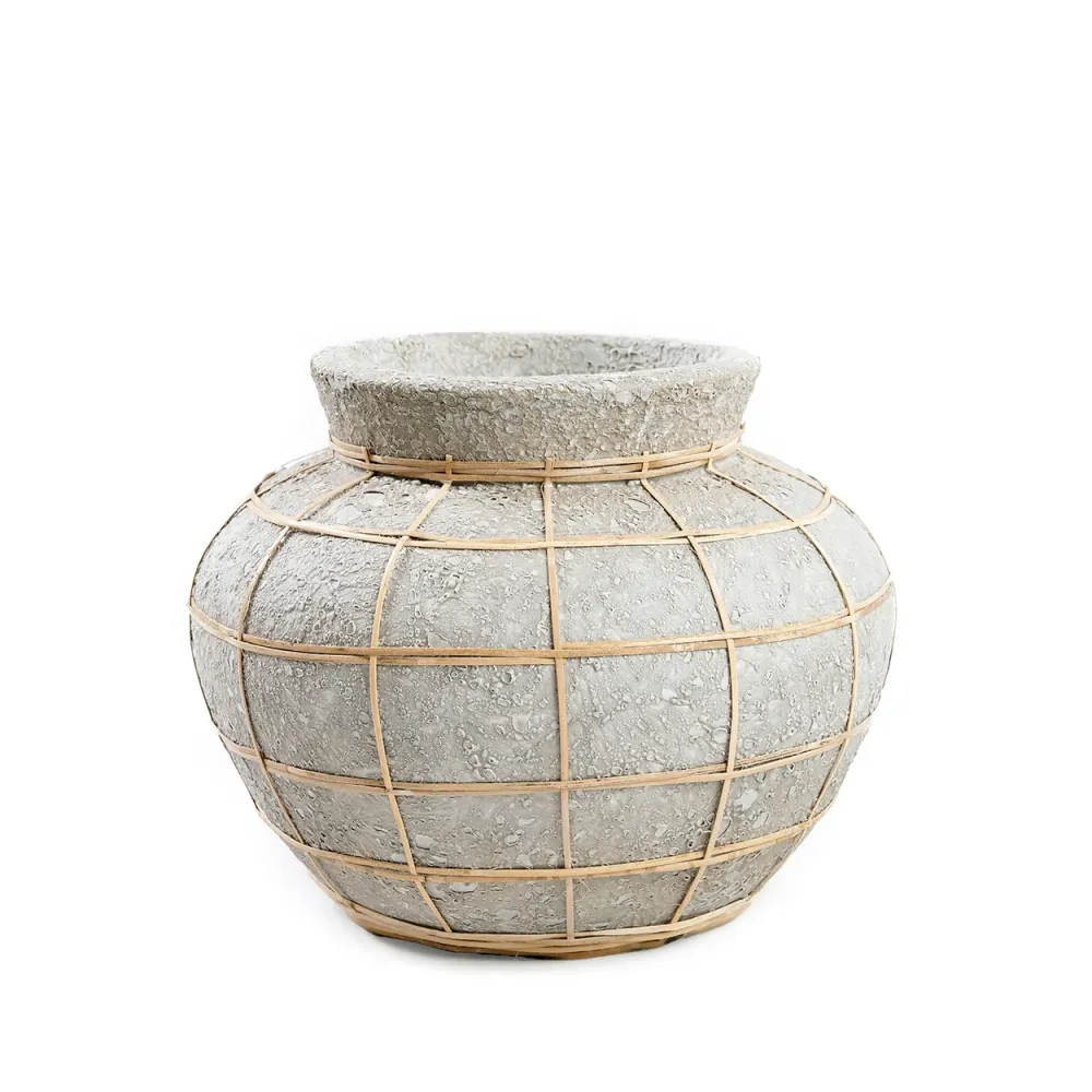 Die Belly Vase - Betongrau Natur - S