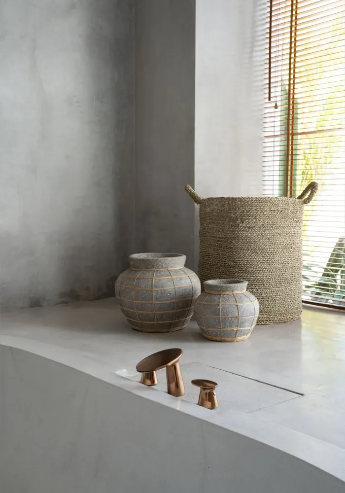 Die Belly Vase - Betongrau Natur - S