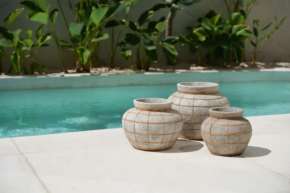 Die Belly Vase - Betongrau Natur - S