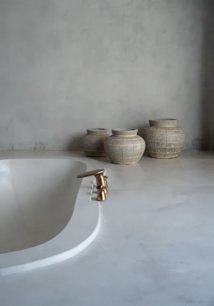 Die Belly Vase - Betongrau Natur - S