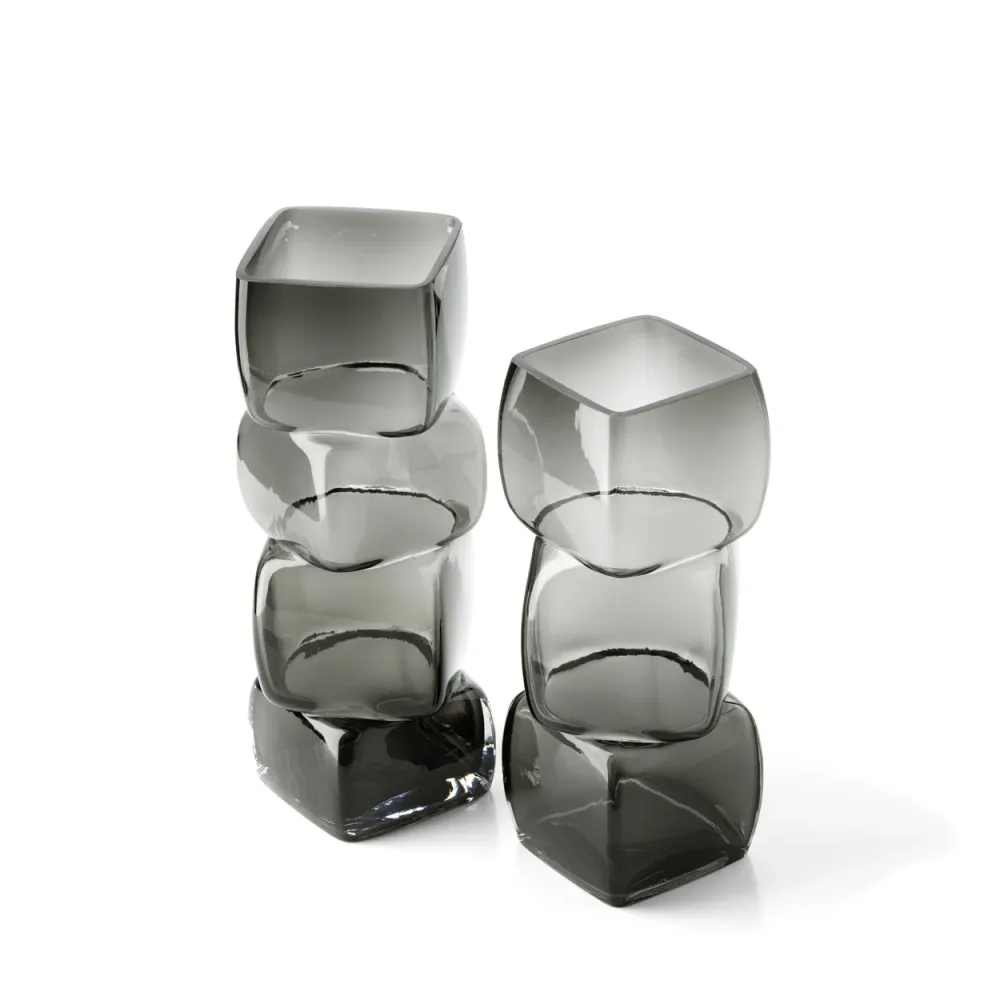 Die Cubes Vase – Dunkelgrau – M