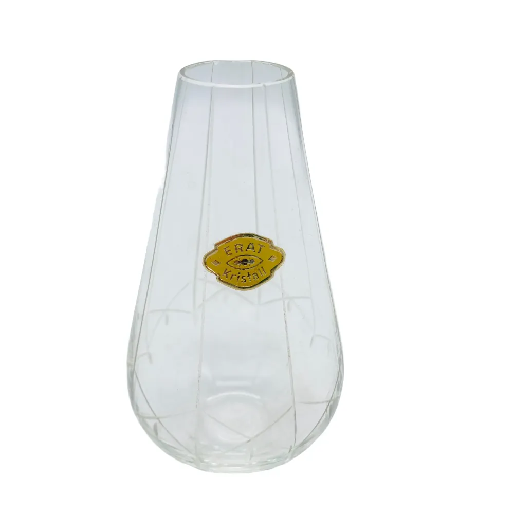 Erat Kristall Vase Glas beschliffen 50er 60er Mid Century Lounge