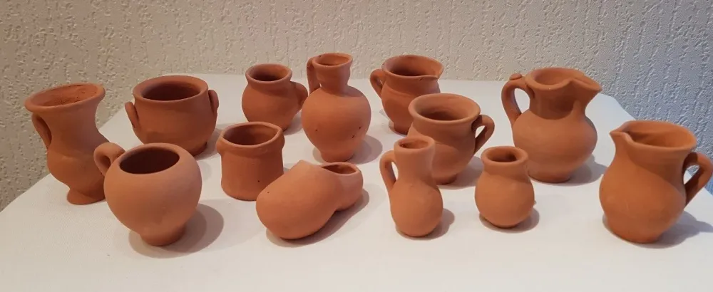 3x Garnelengefäß aus Ton terra Amphore Vase Krug Höhle Garnelen Krebse Aquarium