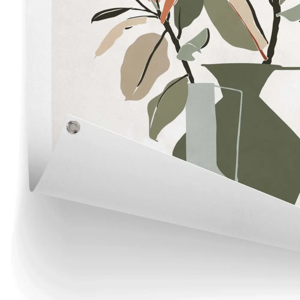 Gartendeko Vase mit blättrigen Zweigen 80x60