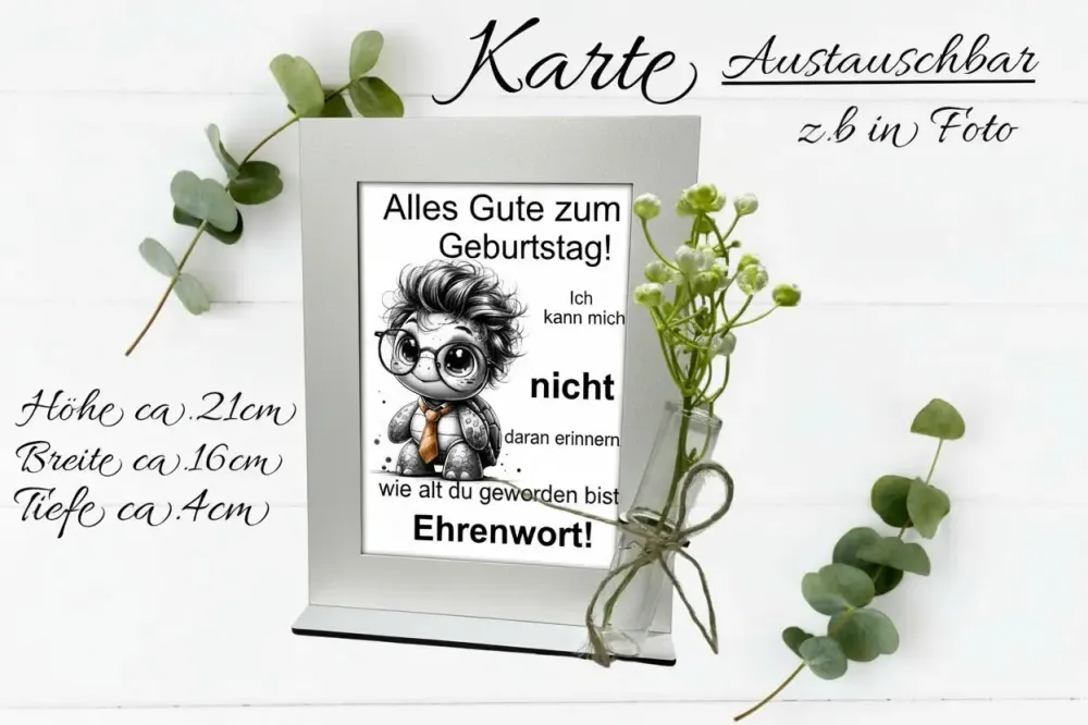 Geldgeschenk zum Geburtstag Bilderrahmen mit Vase – Lustige Geburtstagskarte mit Geldschein Geschenk