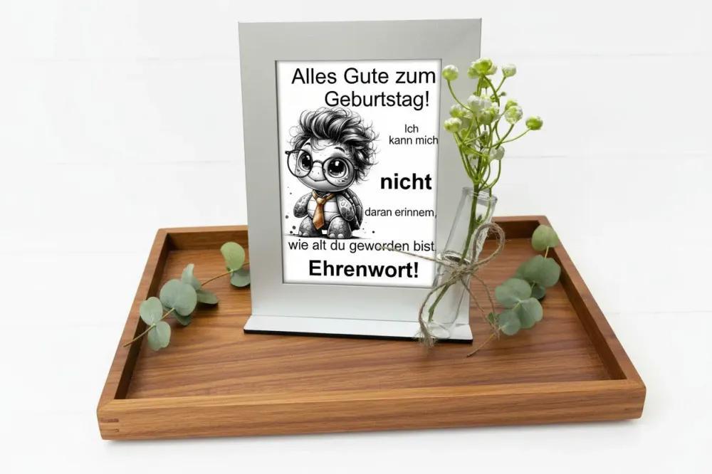 Geldgeschenk zum Geburtstag Bilderrahmen mit Vase – Lustige Geburtstagskarte mit Geldschein Geschenk