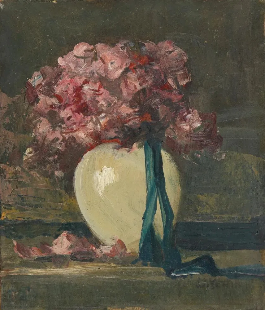 Gemälde Blumenrosen einer weißen Vase - Anton Müller-Wischin | Kunstdruck