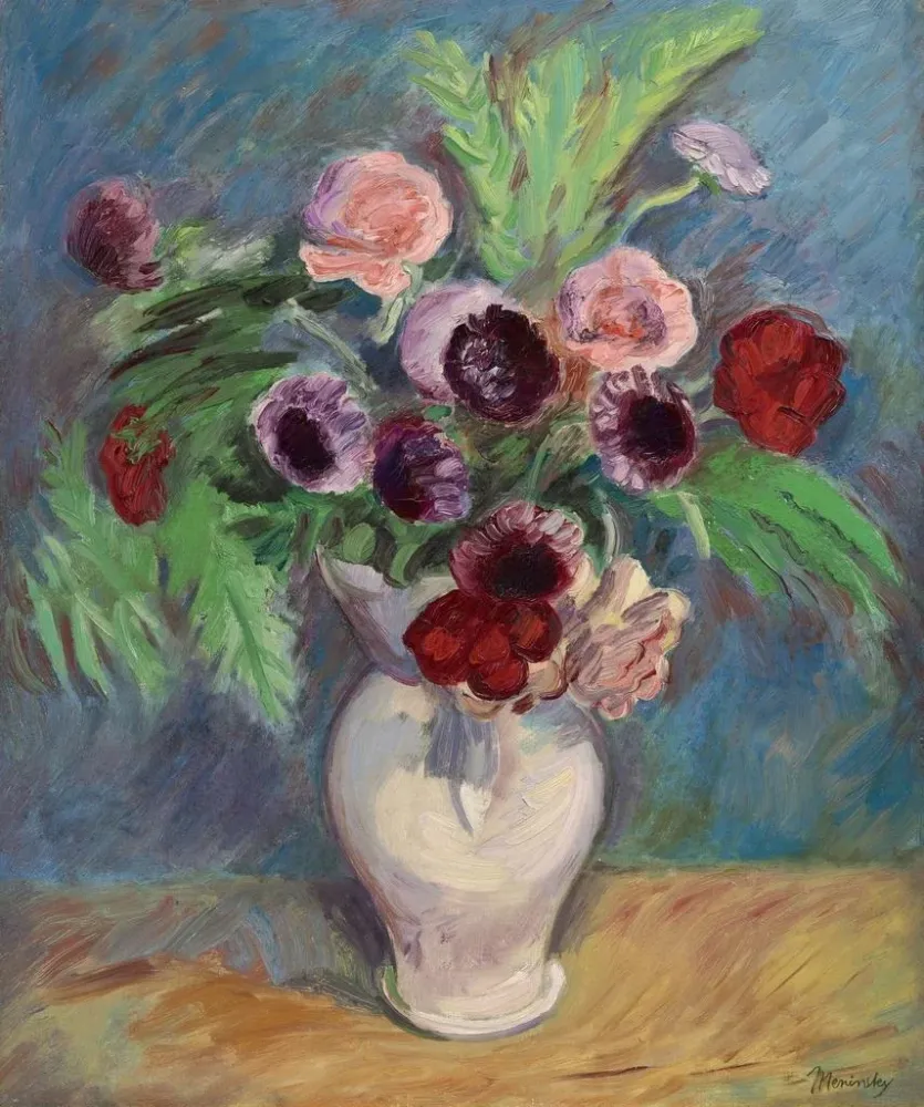 Gemälde Natur stillleben mit Blumen einer Vase - Bernard Meninsky | Kunstdruck