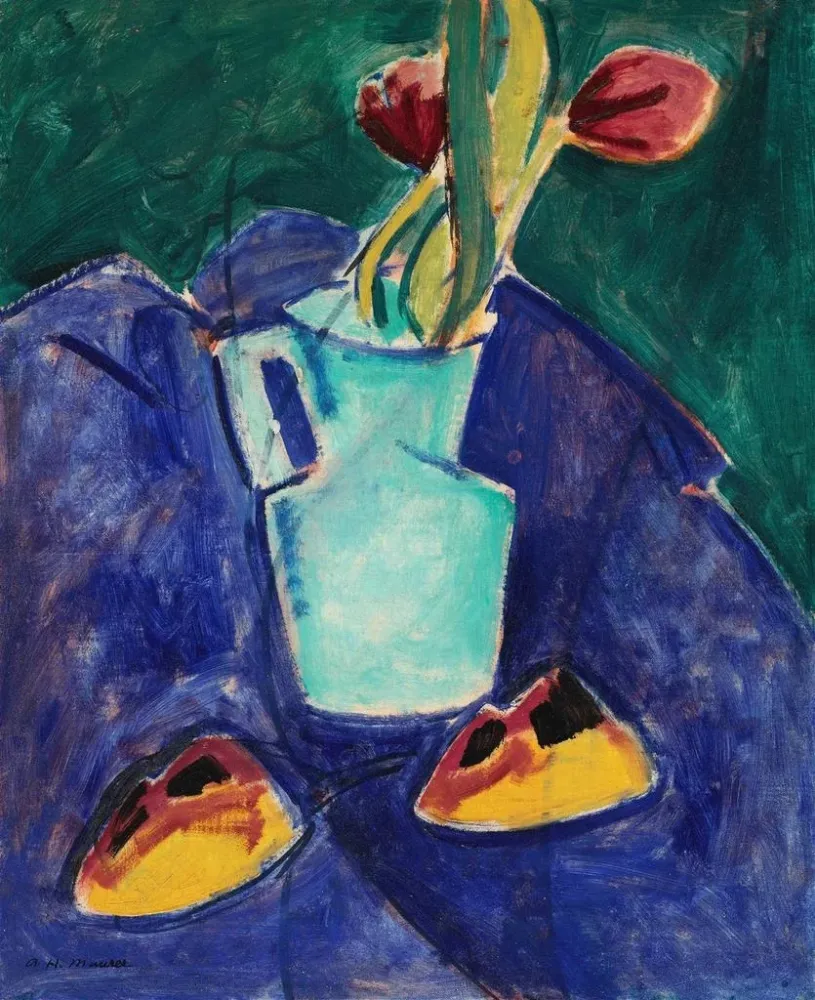 Gemälde Tulpen einer grünen Vase - Alfred Henry Maurer | Kunstdruck