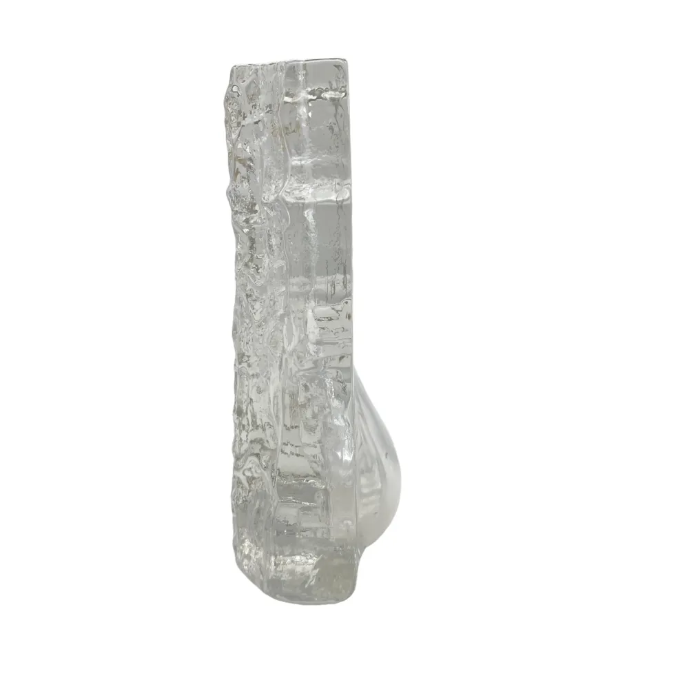 Georgshütte Vase Solifleur Glas Struktur 60er 70er Vintage
