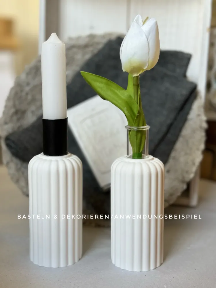 Gießform Vase geriffelt