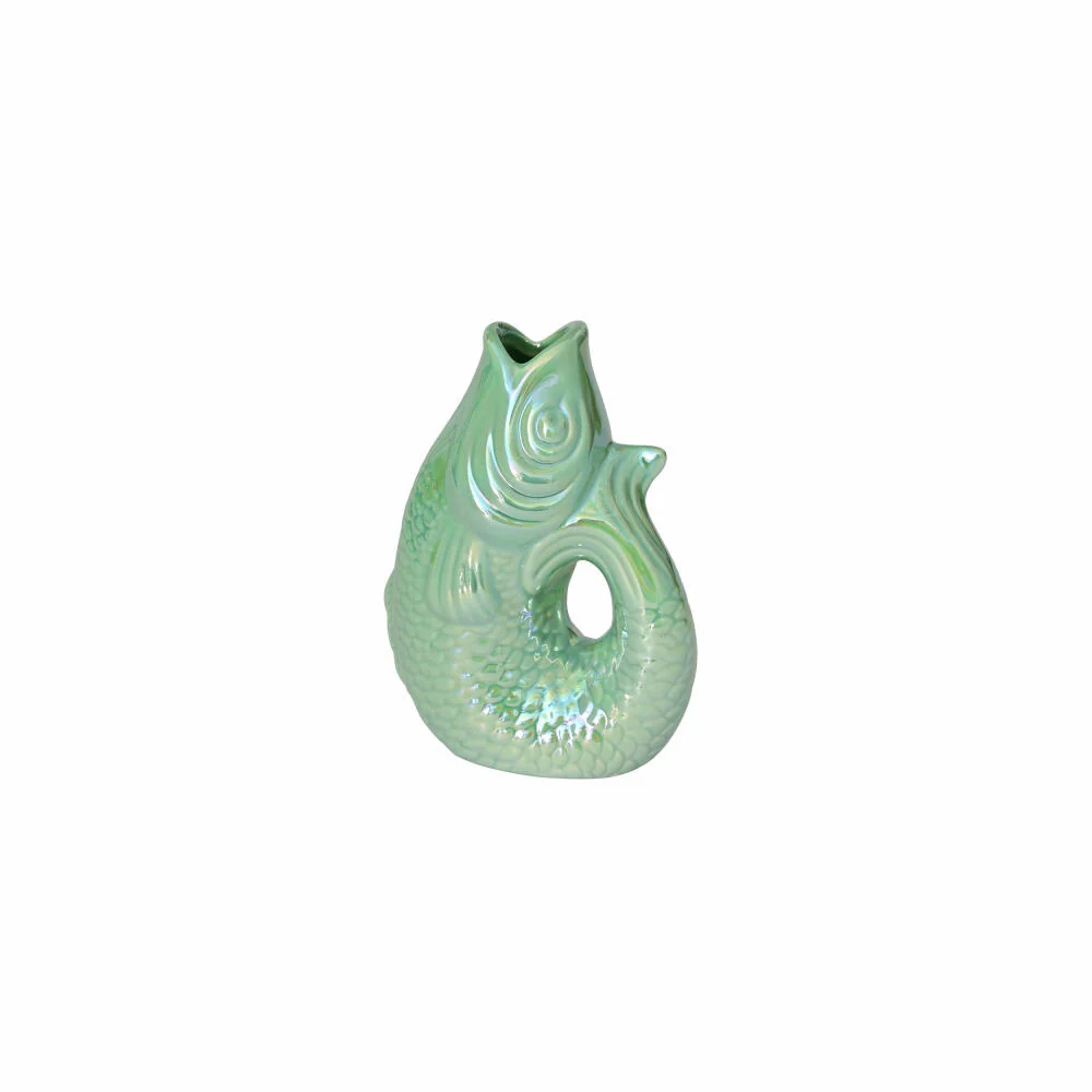 Gift Company Vase Monsieur Carafon XS, Dekovase Fisch-Form, Steingut, Rainbow Mint, 13 cm, 1087402092