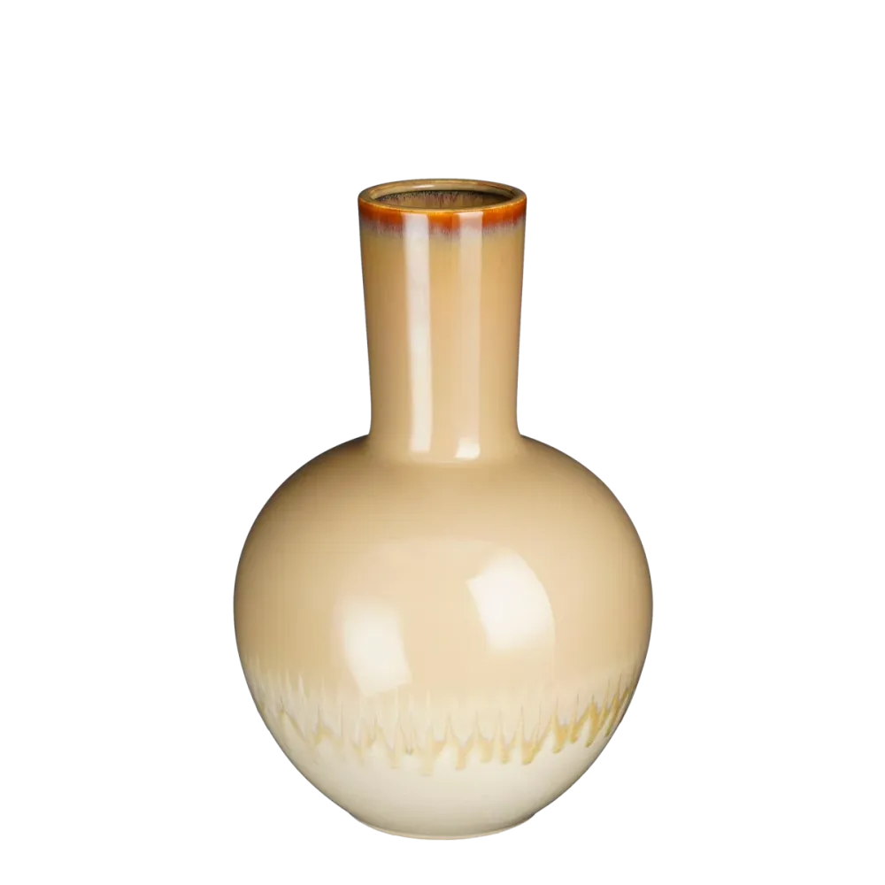 Glimmerdekorationen - Holm Vase - H42 x Ø28 cm - Keramik - Creme