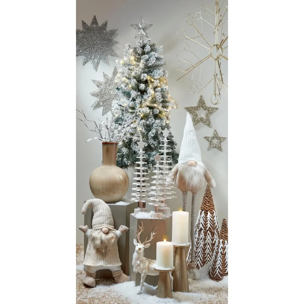 Glimmerdekorationen - Holm Vase - H42 x Ø28 cm - Keramik - Creme