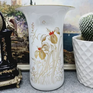 Große Vase (25,5 cm) aus weißem Porzellan, handdekoriert, von Schumann Arzberg