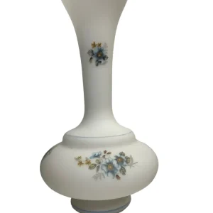 Große Vase Opalinglas Soliflore mit italienischer Blütendekoration