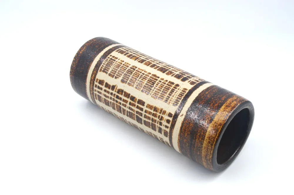 Große XL Vintage VEB Keramik Coswig Vase 1970s DDR Vintage handgefertigte modernistische Studiokeramik Vase - Ostdeutsches...