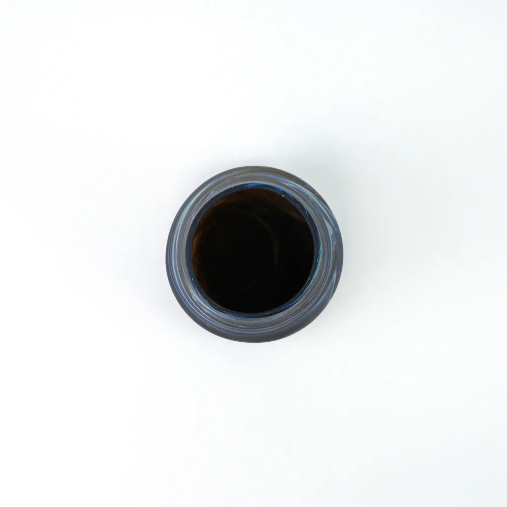 Hebron Vase Braun Blau – Recyceltes Glas & Handgeblasen