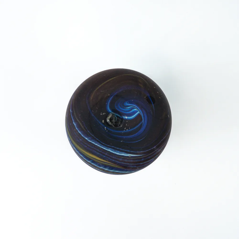 Hebron Vase Braun Blau – Recyceltes Glas & Handgeblasen