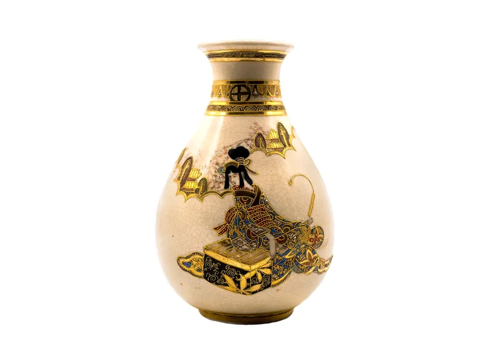 Japanische handbemalte Vintage-Vase #90324
