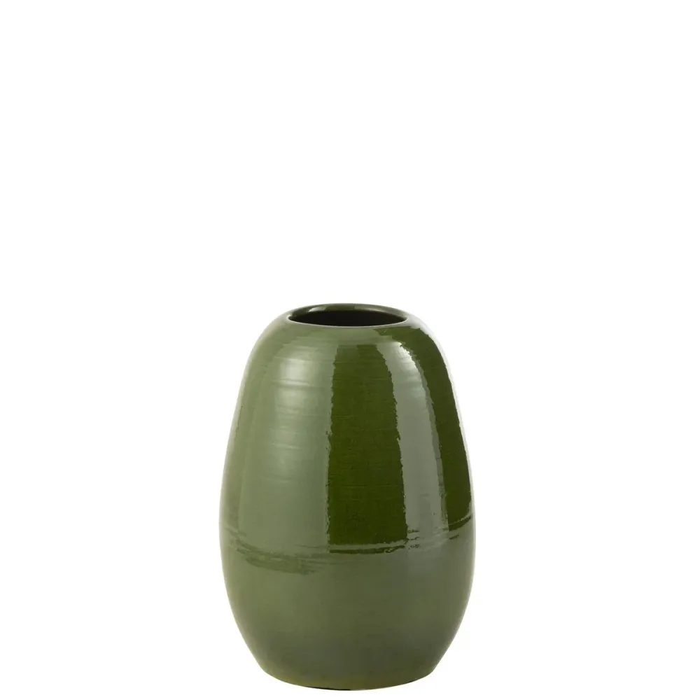 J-Line Vase Lola Porzellan Grün Medium – Große Design Blumenvase aus Keramik 40 cm