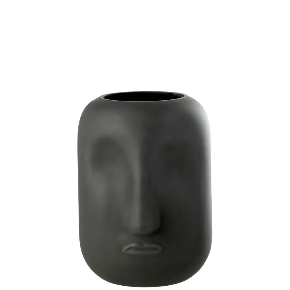 J-Line Vase Noe Schwarz Groß – Glasvase 25 cm Ø18 cm