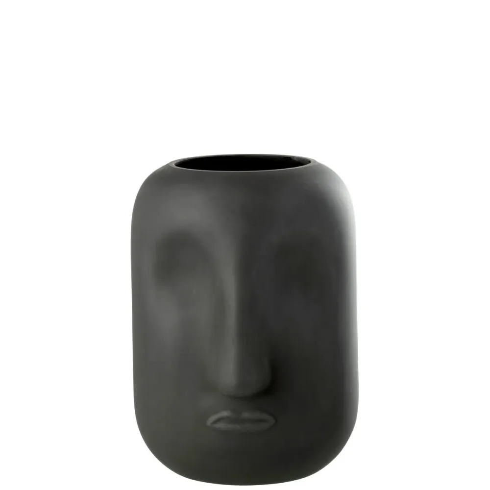 J-Line Vase Noe Schwarz Groß – Glasvase 25 cm Ø18 cm