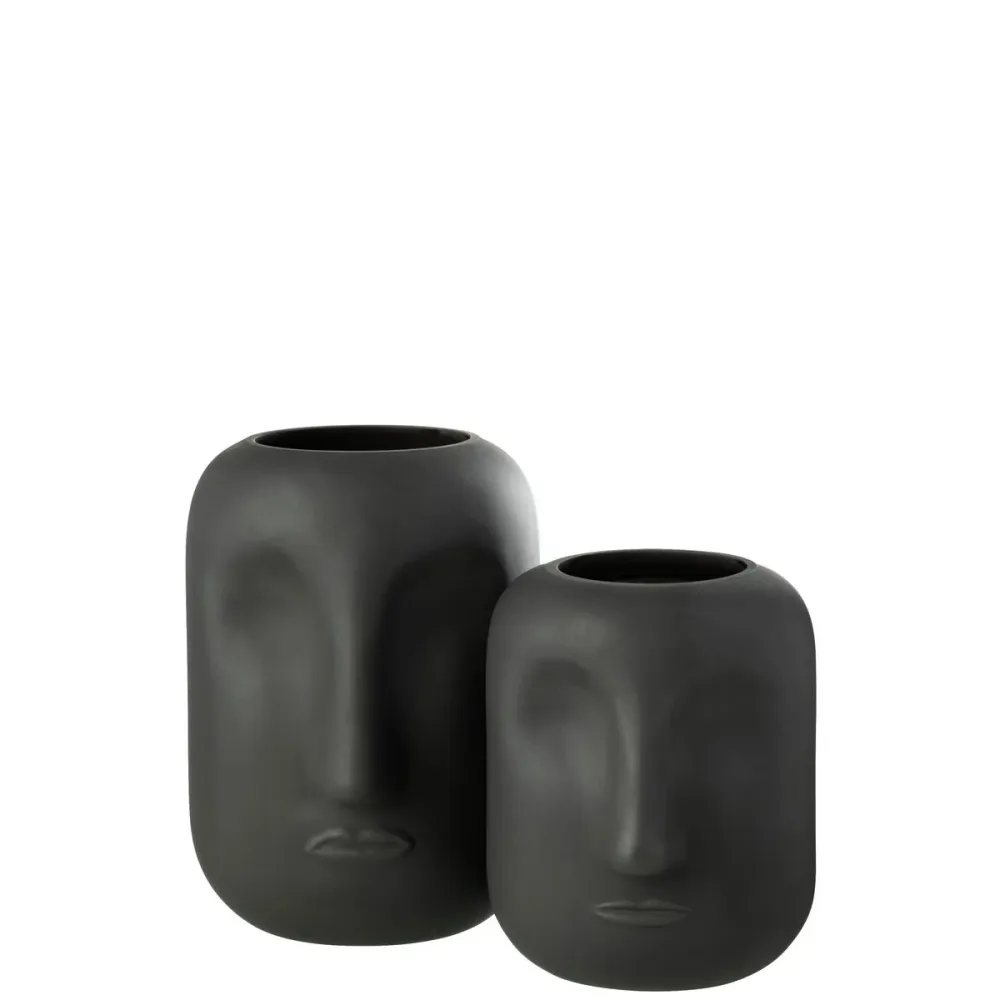 J-Line Vase Noe Schwarz Groß – Glasvase 25 cm Ø18 cm