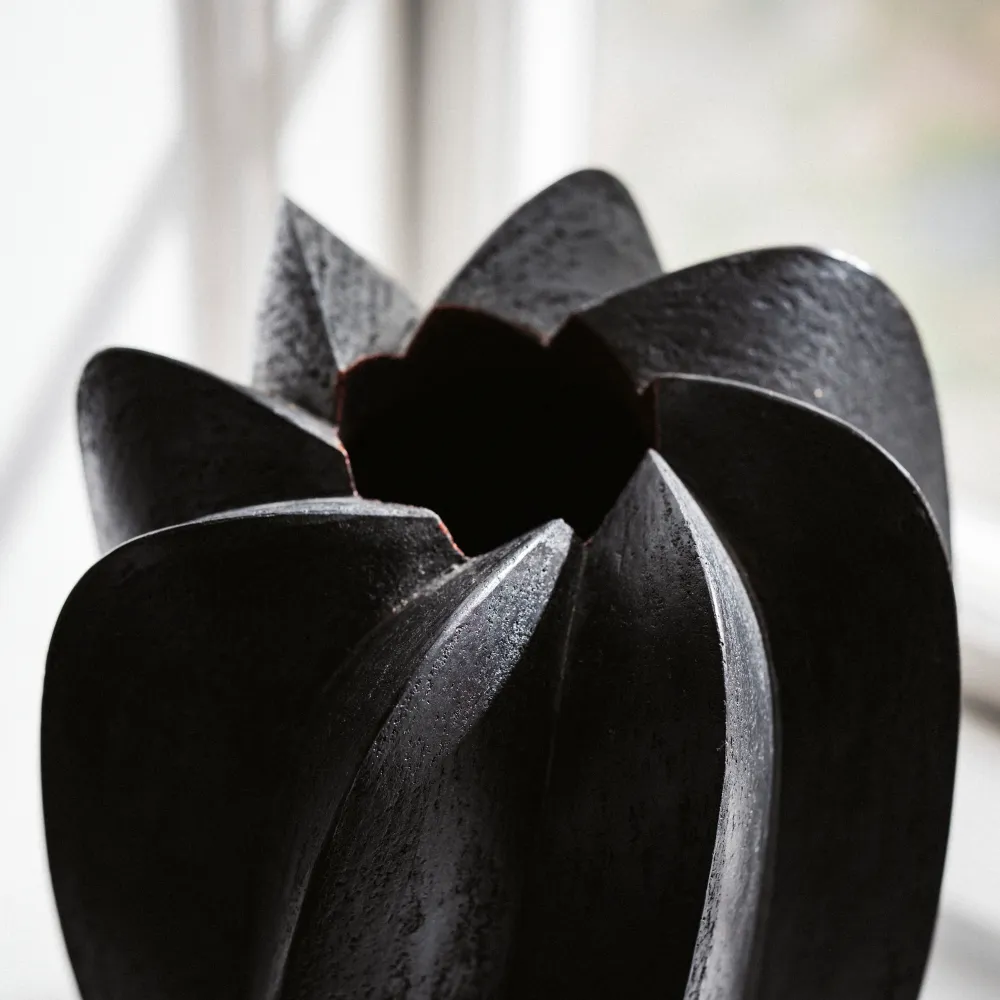 Joachim Lambrecht, Vase, Rippenvase Nr. 21, Raku, 40cm, 9.2kg