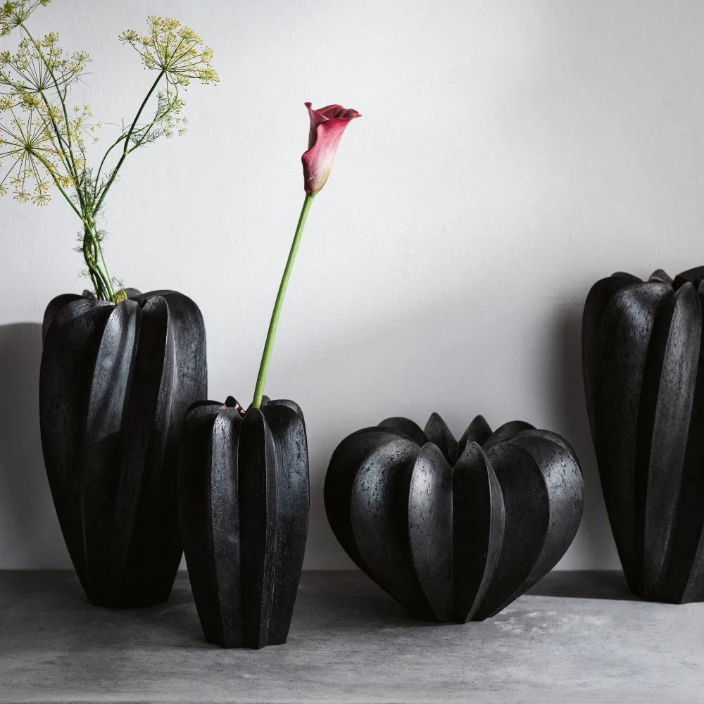 Joachim Lambrecht, Vase, Rippenvase Nr. 21, Raku, 40cm, 9.2kg