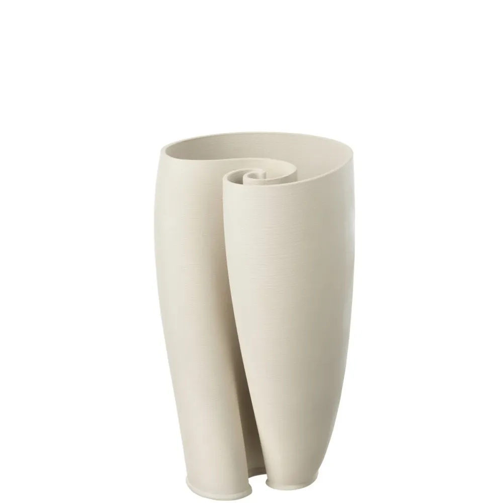 Keramikvase Beige 33,5 cm – Hydria Vase Groß 23 cm – J-Line