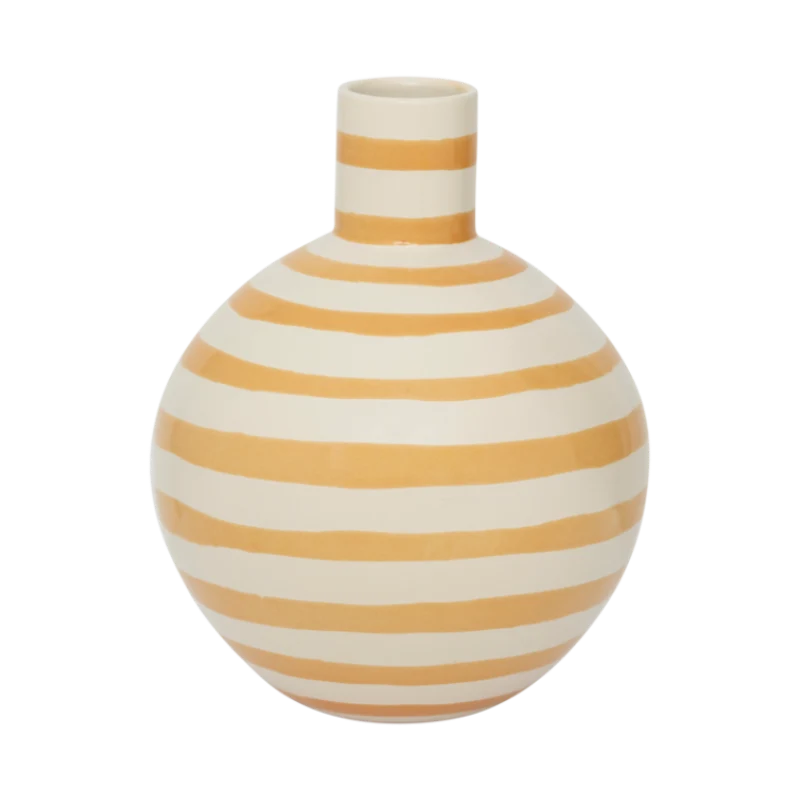 Keramikw vase AMARA orange mit cremefarbenem