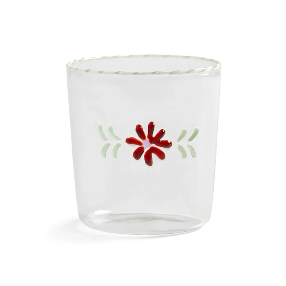 &Klevering - Glas Flora rot 2er Set