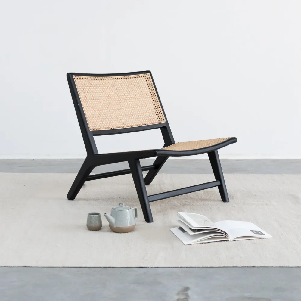 Korbsessel - Flora - Schwarz