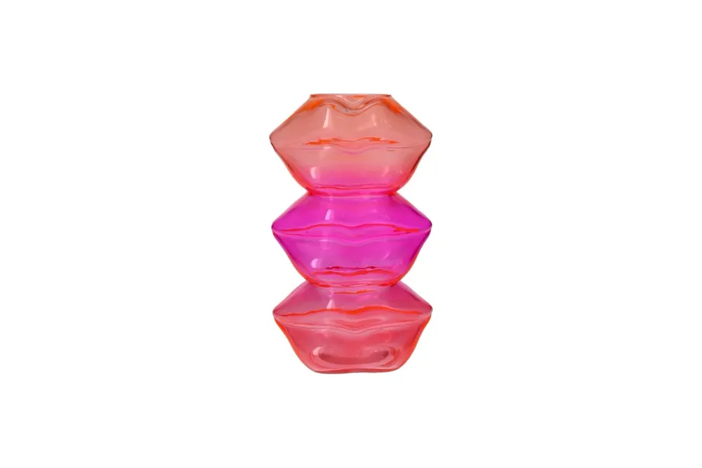 L´amour, Vase, Lippen, orange, pink, gs