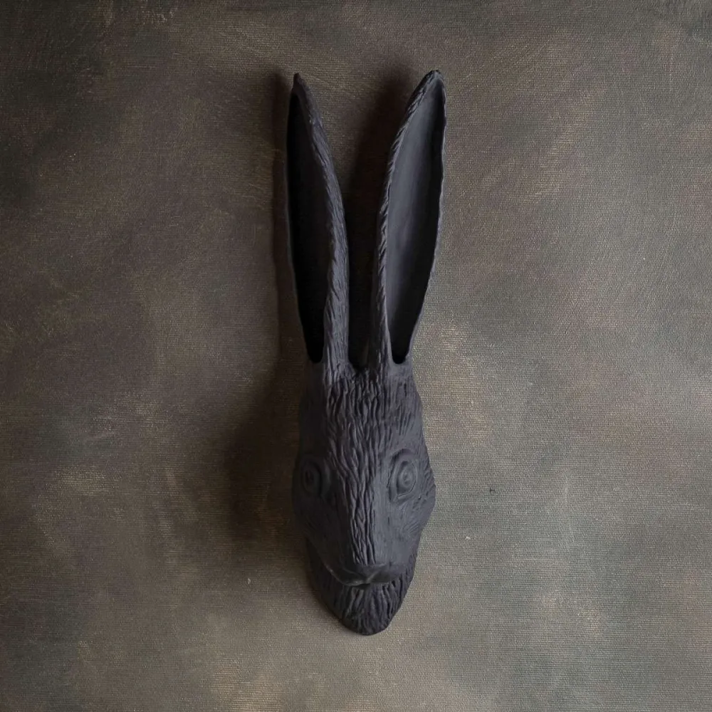 Mein Name ist Herr Kowalski ... niedlicher Porzellan Hase Blumenvase Klatt Objects für die Wand Hängevase schwarz
