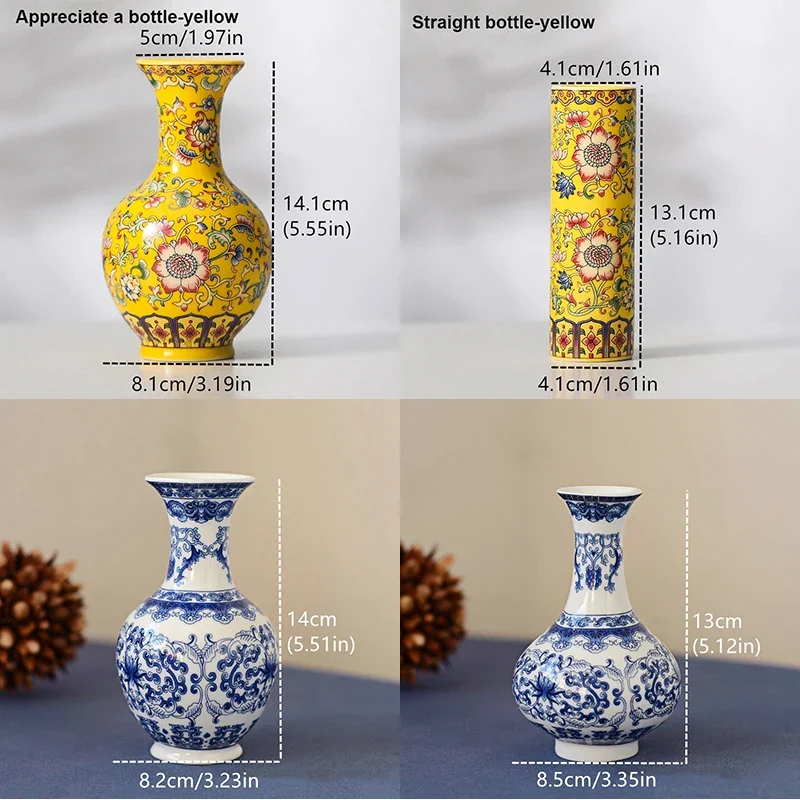 Mini Blume Vase Keramik Blau Und Weiß Vase Wohnkultur Wohnzimmer Dekoration Tisch Schreibtisch Kunst Chinesische Emaille V...