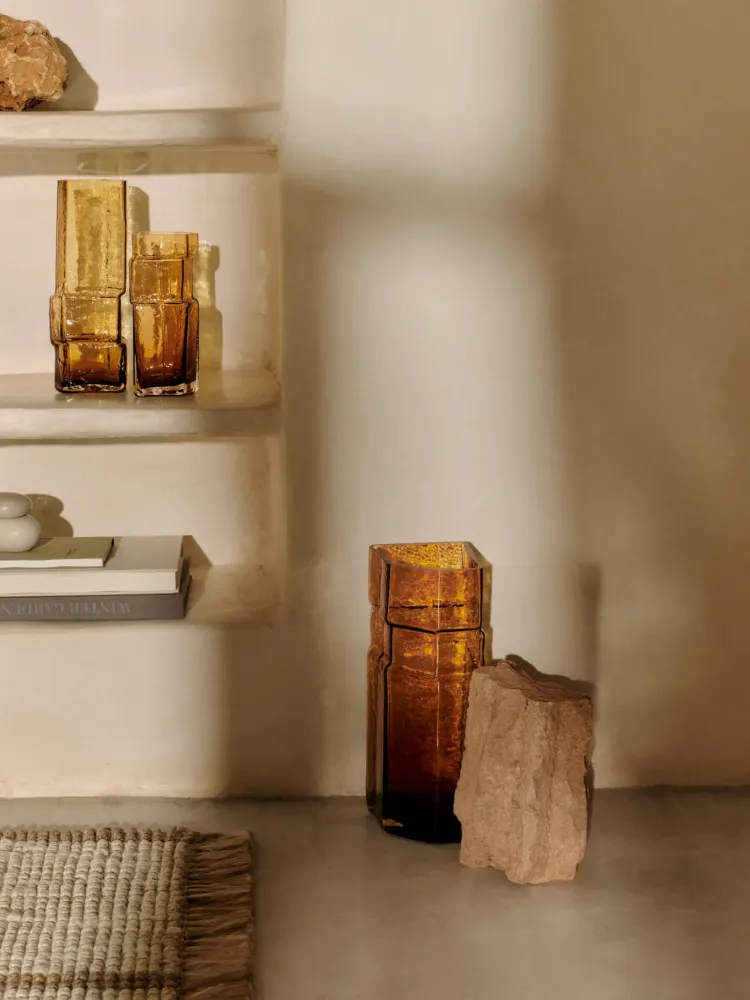 Muro Vase - Large - Recycled Amber