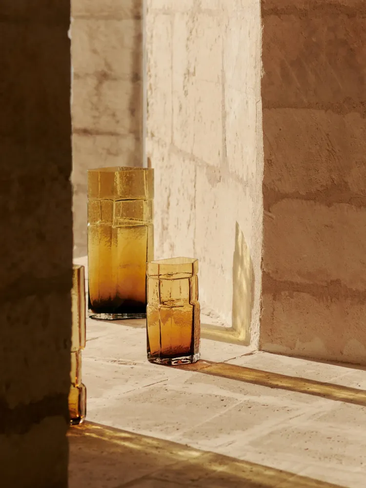 Muro Vase - Large - Recycled Amber
