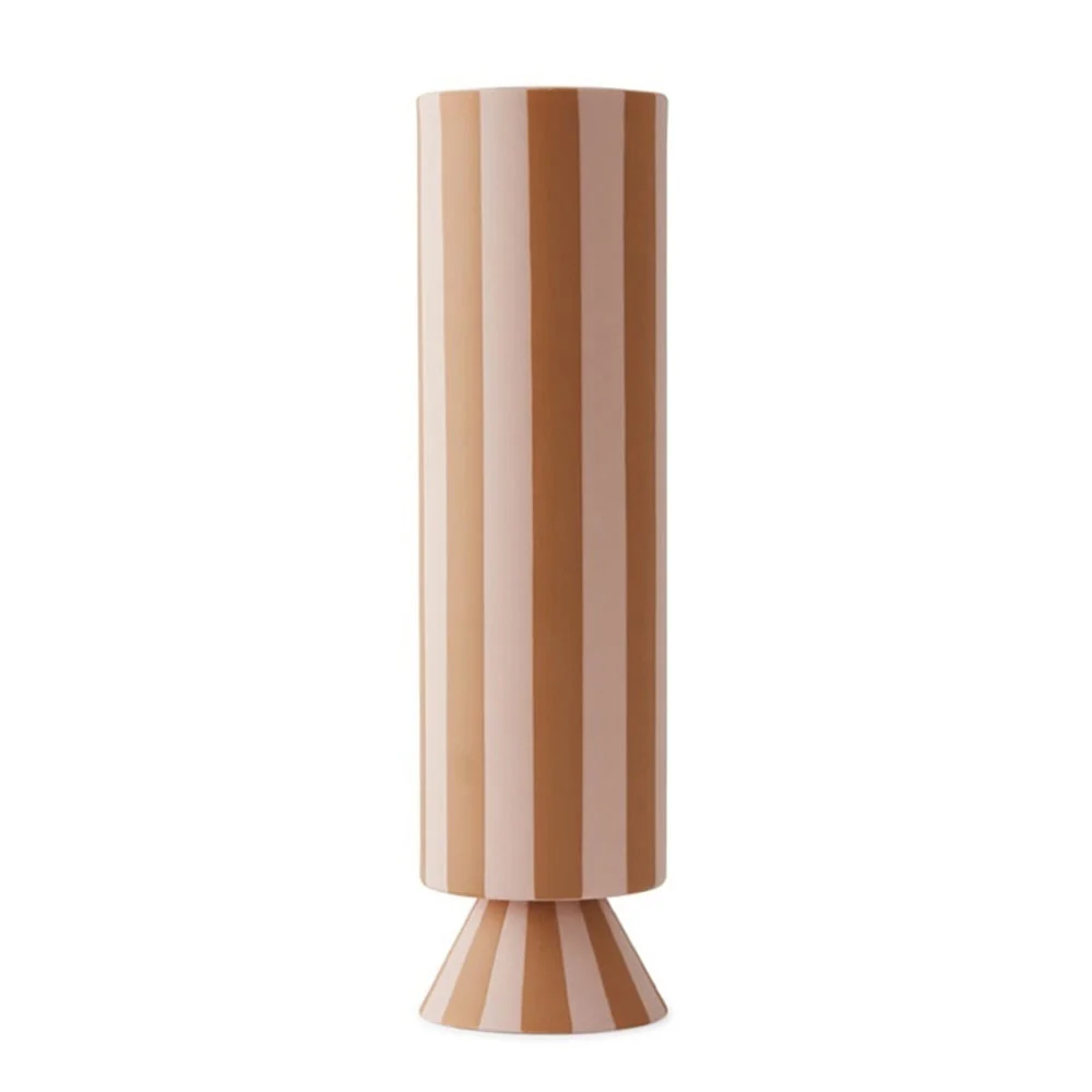 OYOY LIVING Toppu Vase, High, Karamell/Rose