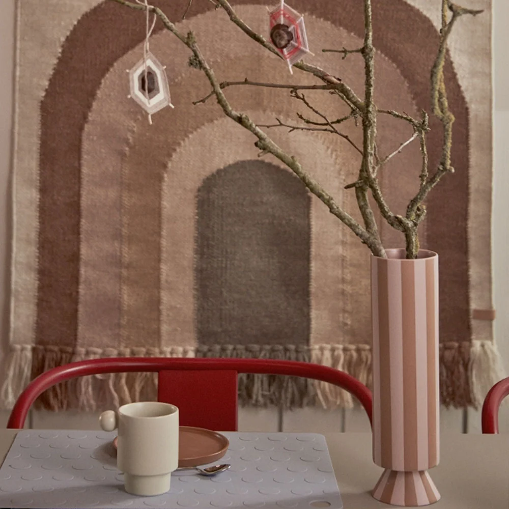 OYOY LIVING Toppu Vase, High, Karamell/Rose