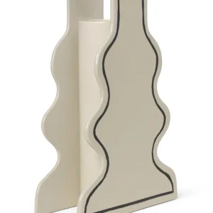PASTE VASE CURVY Vase cremeweiß mit schwarzem Muster